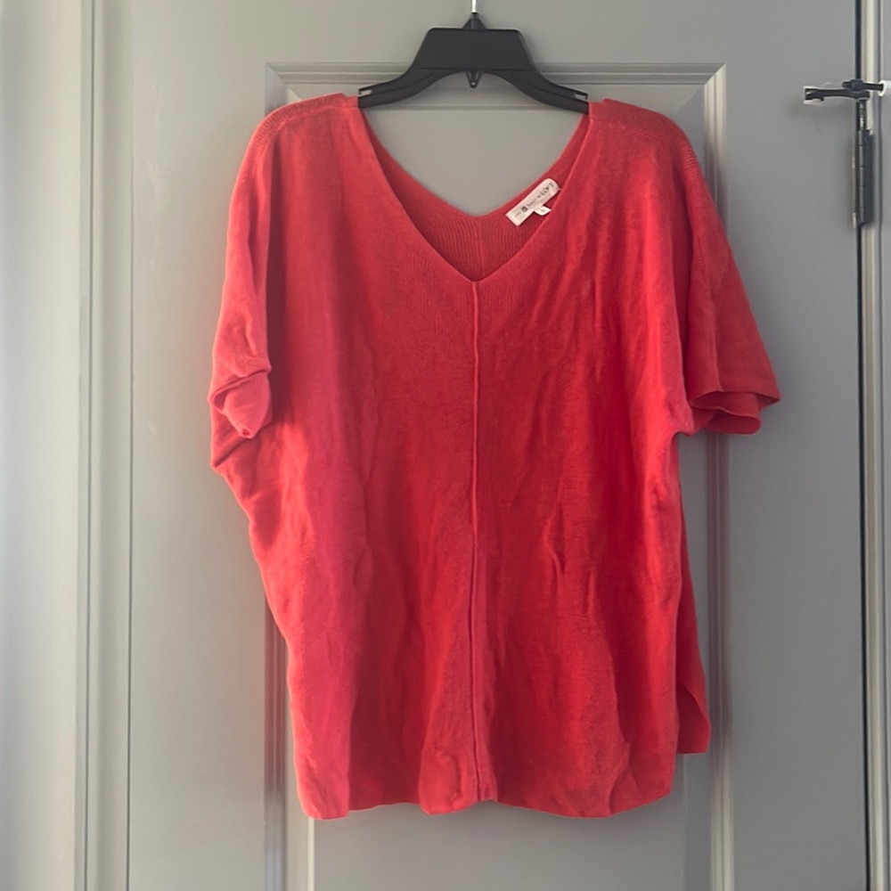 Loft Lou and Grey red shirt sleeve sweater size large